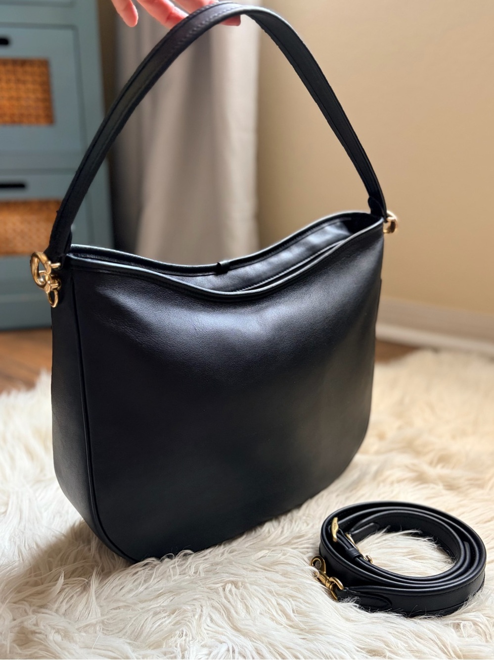 Coach Soft Tabby Hobo Calf Leather B4/Black - Picture 13 of 17